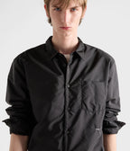 Schwarze schlichte Hemdjacke aus Nylon – Herren