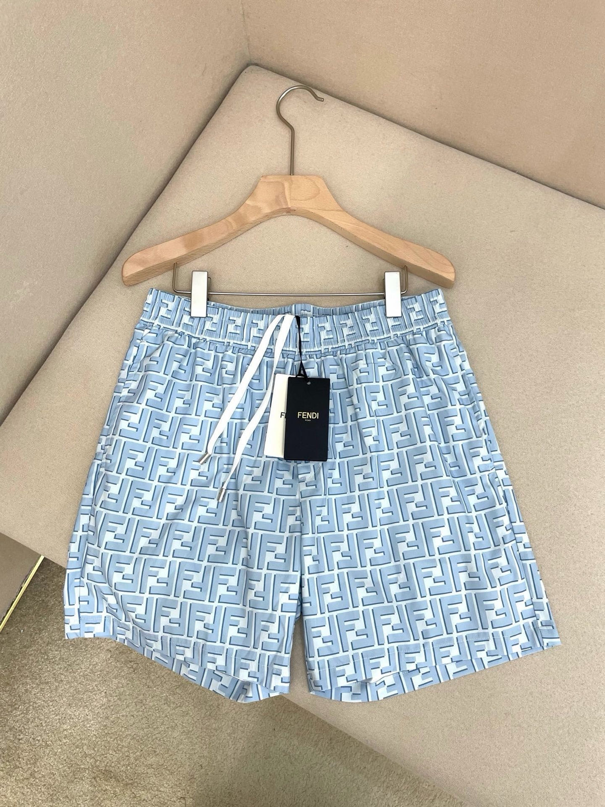 Blue Nylon Monogram Print Swim - Men's