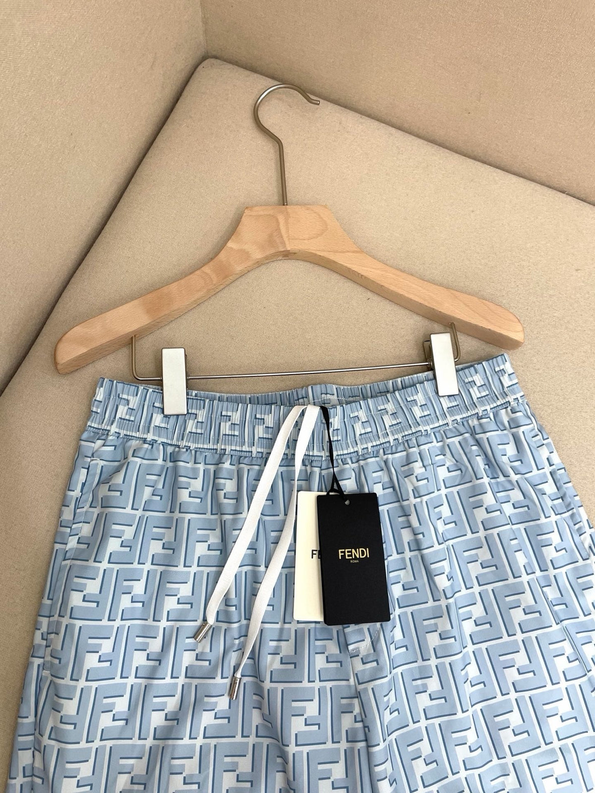 Blue Nylon Monogram Print Swim - Men's