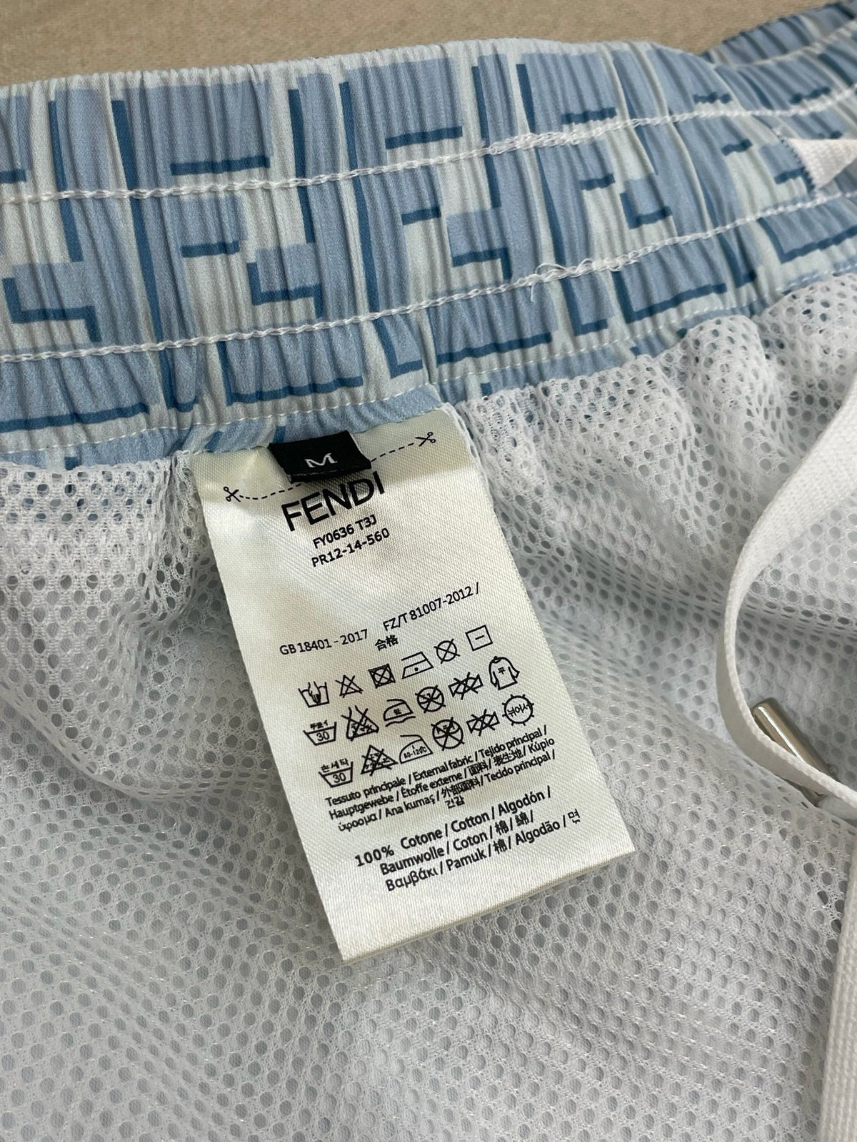 Blue Nylon Monogram Print Swim - Men's