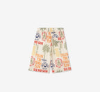White Nylon Graphic Print Swim - Men's