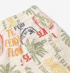 White Nylon Graphic Print Swim - Men's