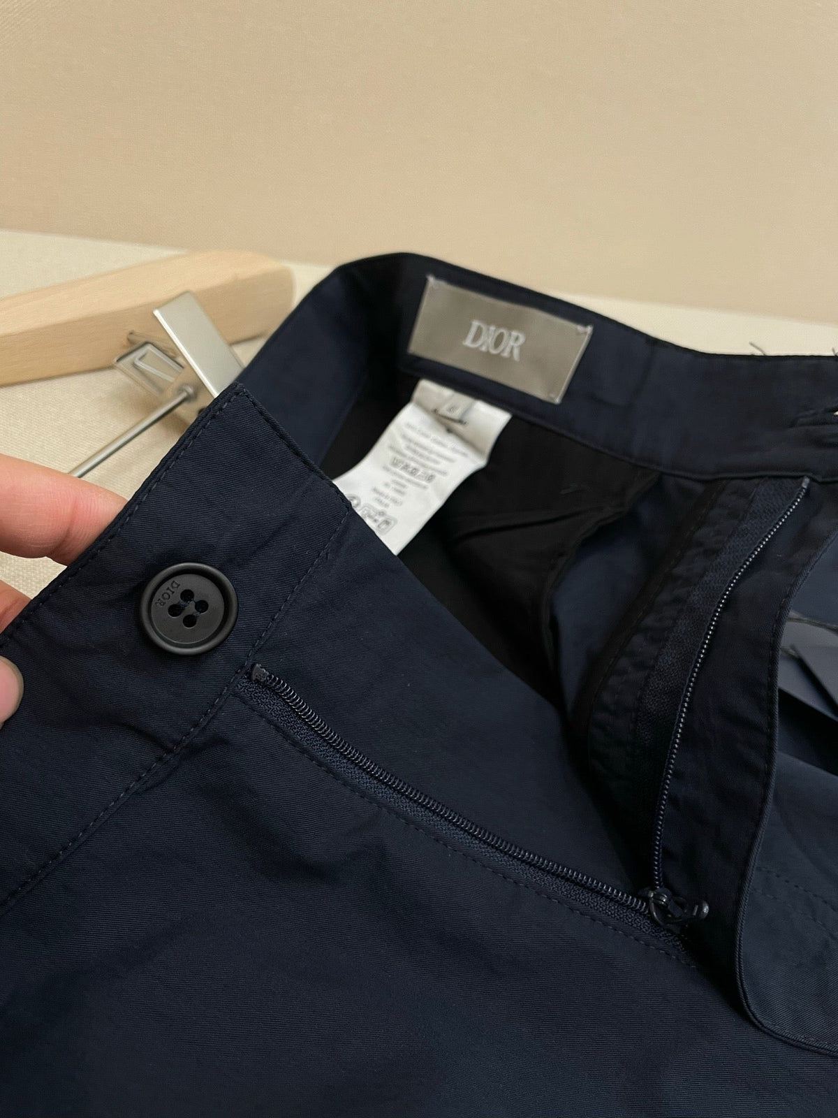 Navy Cotton Plain Cargo - Men's