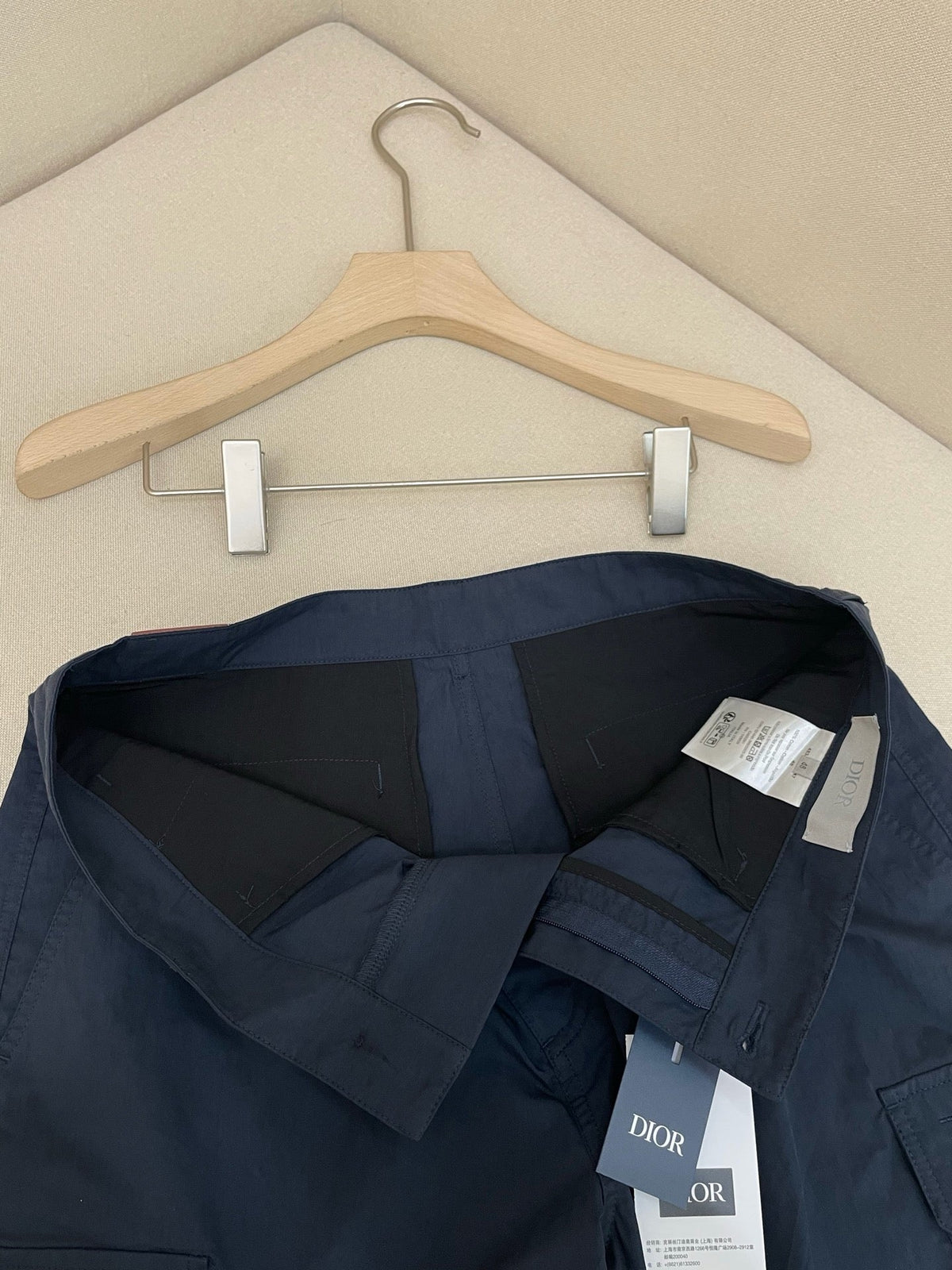 Navy Cotton Plain Cargo - Men's