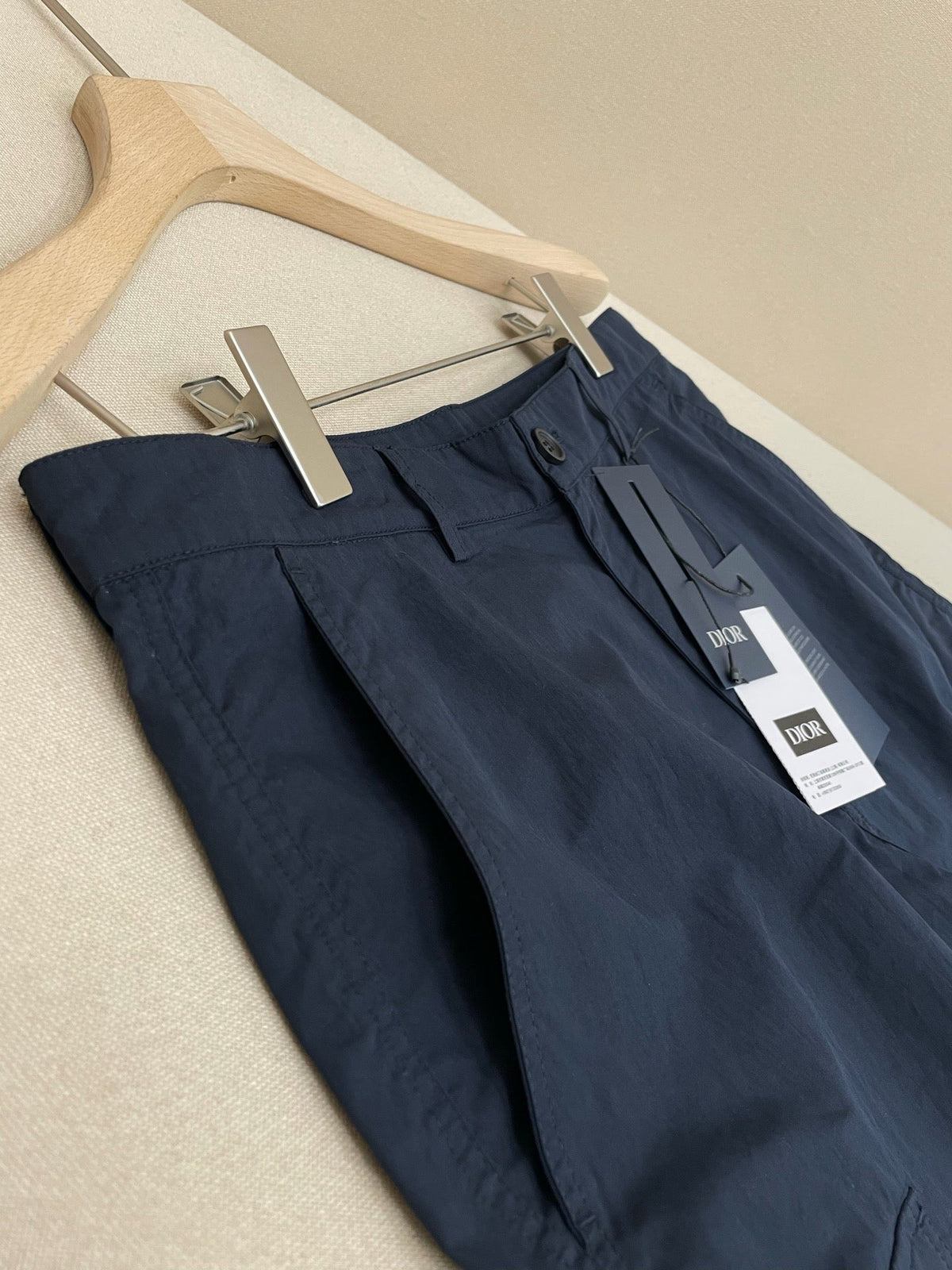 Navy Cotton Plain Cargo - Men's