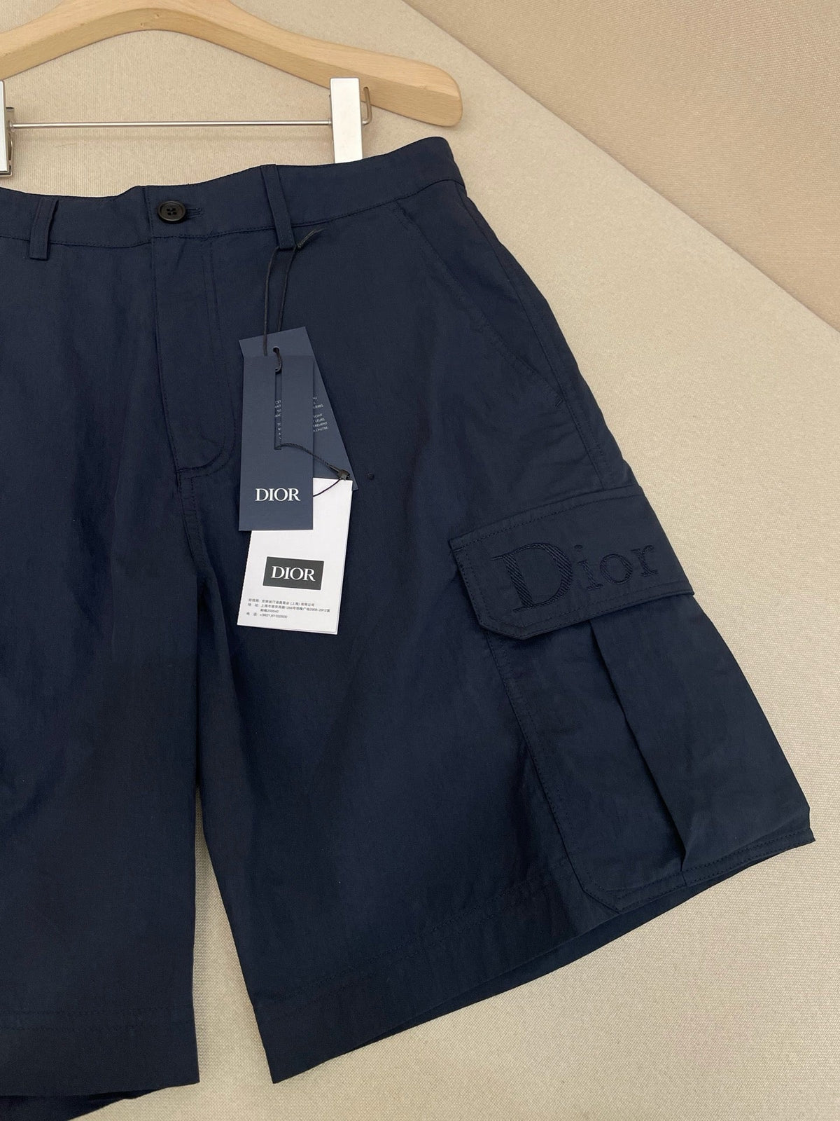 Navy Cotton Plain Cargo - Men's
