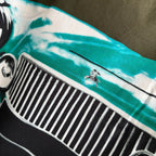 Grüne Nylon-Badehose mit Auto-Print – Herren