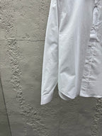 Blaues Baumwoll-Langarmshirt mit Tasche – Herren