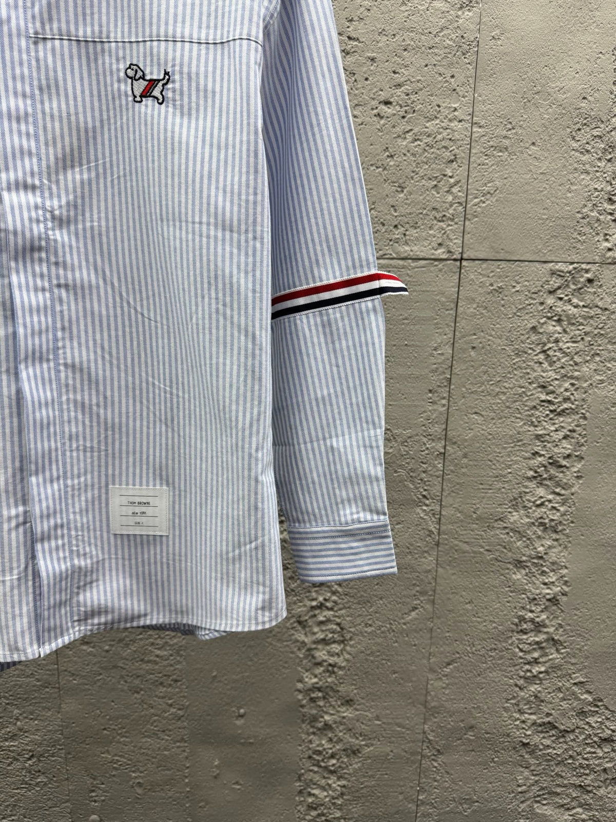 Weißes Baumwoll-Langarmshirt mit Kontrastbesatz – Herren