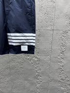 Graue Baumwoll-Bar-Streifen-Kordelzugshorts – Herren