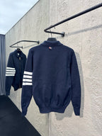 4-Bar Zip Cardigan Navy – Herren