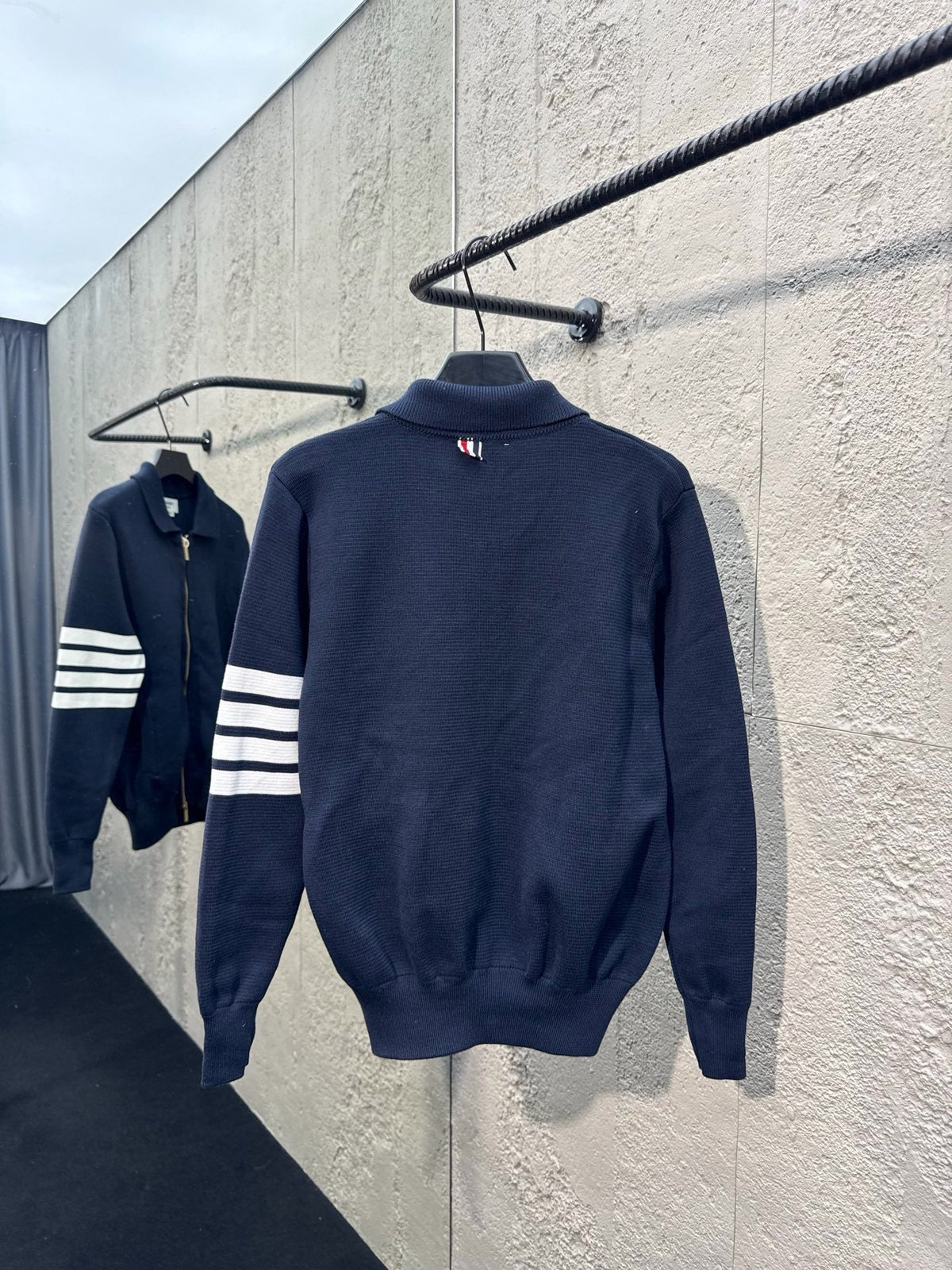 4-Bar Zip Cardigan Navy – Herren