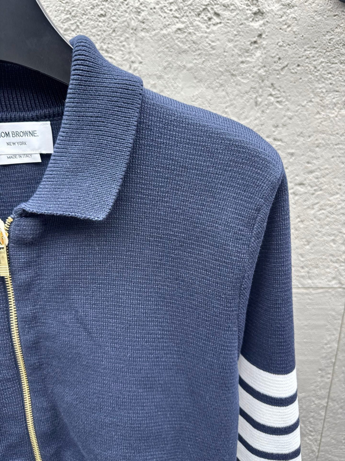 4-Bar Zip Cardigan Navy – Herren