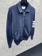 4-Bar Zip Cardigan Navy – Herren