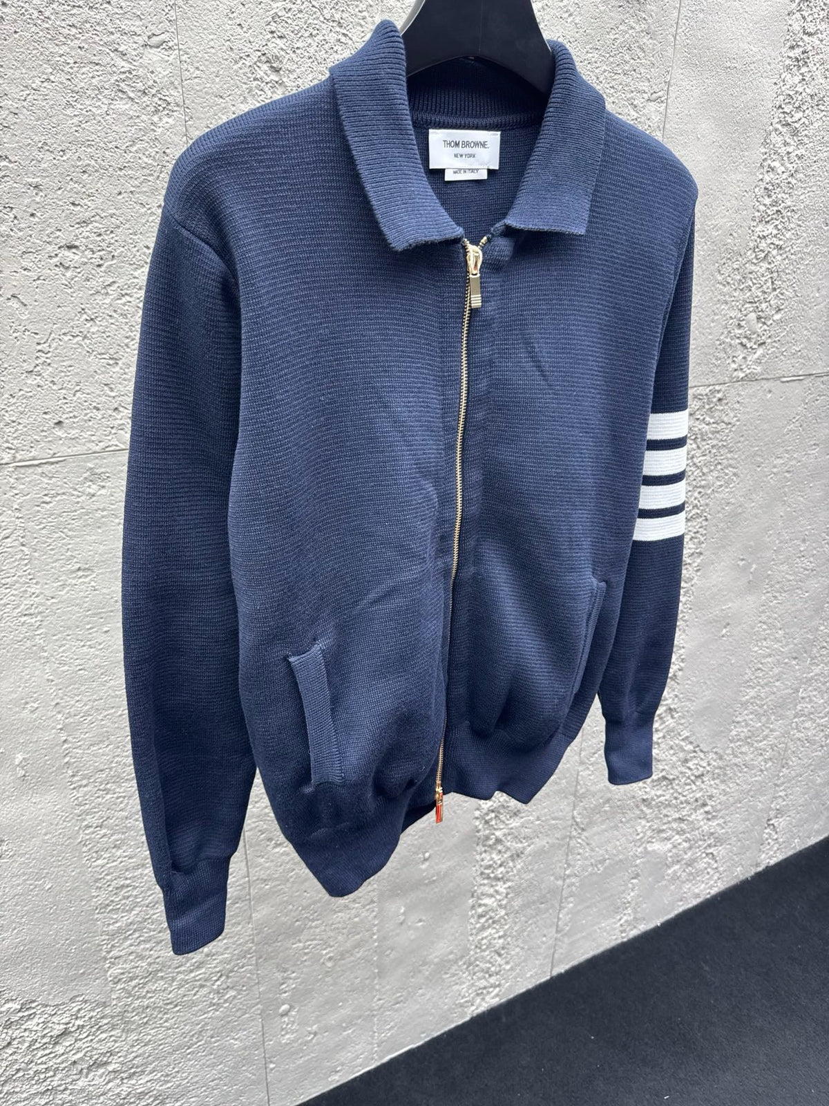 4-Bar Zip Cardigan Navy – Herren