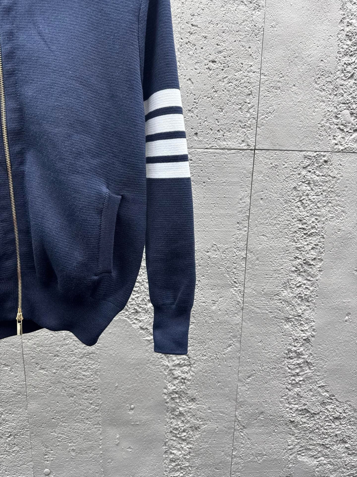 4-Bar Zip Cardigan Navy – Herren