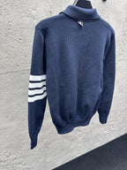 4-Bar Zip Cardigan Navy – Herren