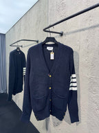 Marineblauer Rippstrick-Cardigan - Herren