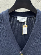 Marineblauer Rippstrick-Cardigan - Herren