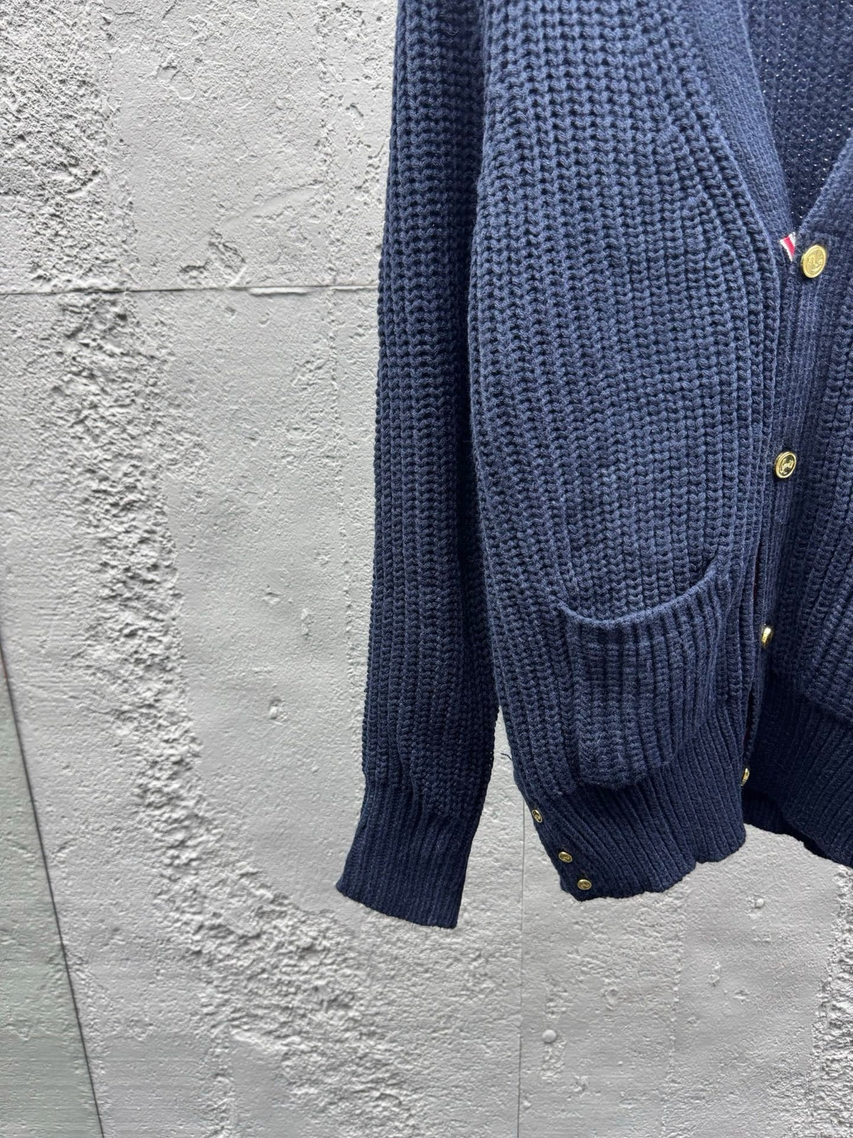 Marineblauer Rippstrick-Cardigan - Herren
