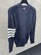 Marineblauer Rippstrick-Cardigan - Herren