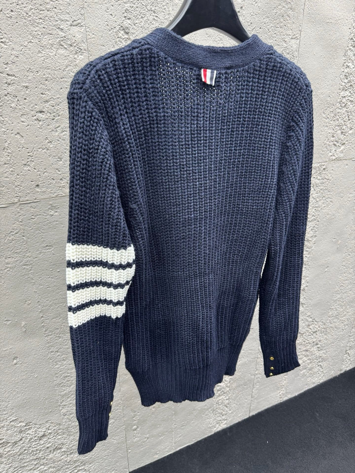 Marineblauer Rippstrick-Cardigan - Herren