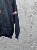 Navy Cotton Armband Stripe Zip-Through - Men's