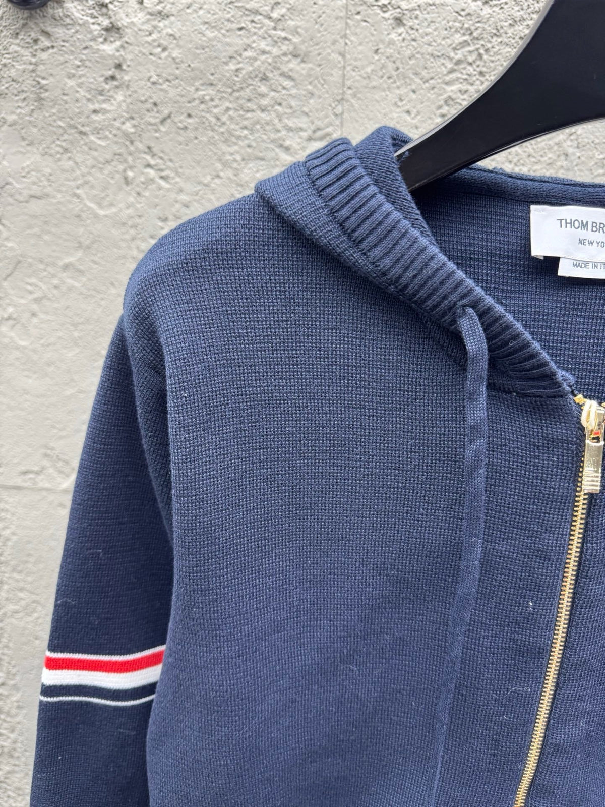 Navy Cotton Armband Stripe Zip-Through - Men's
