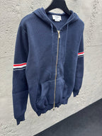 Navy Cotton Armband Stripe Zip-Through - Men's