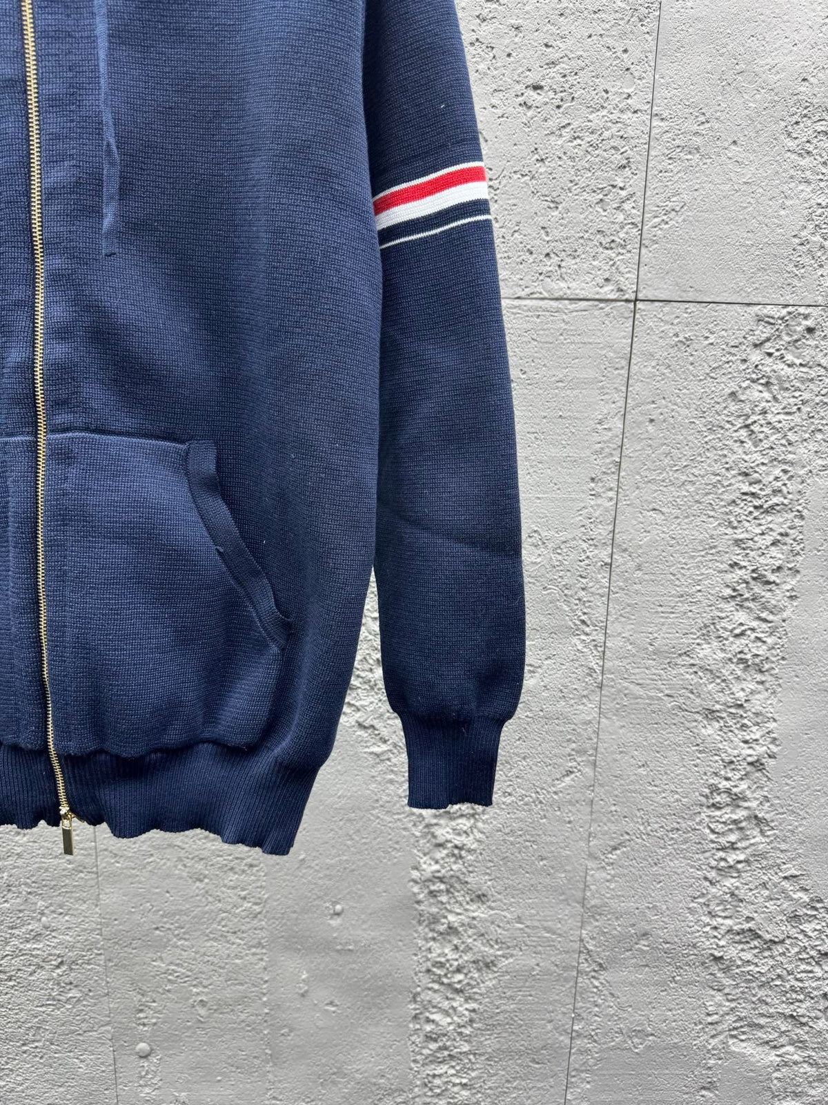 Navy Cotton Armband Stripe Zip-Through - Men's