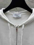 Marineblau Baumwoll-Reißverschlussjacke mit Streifenmuster – Herren