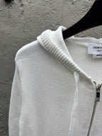 Marineblau Baumwoll-Reißverschlussjacke mit Streifenmuster – Herren