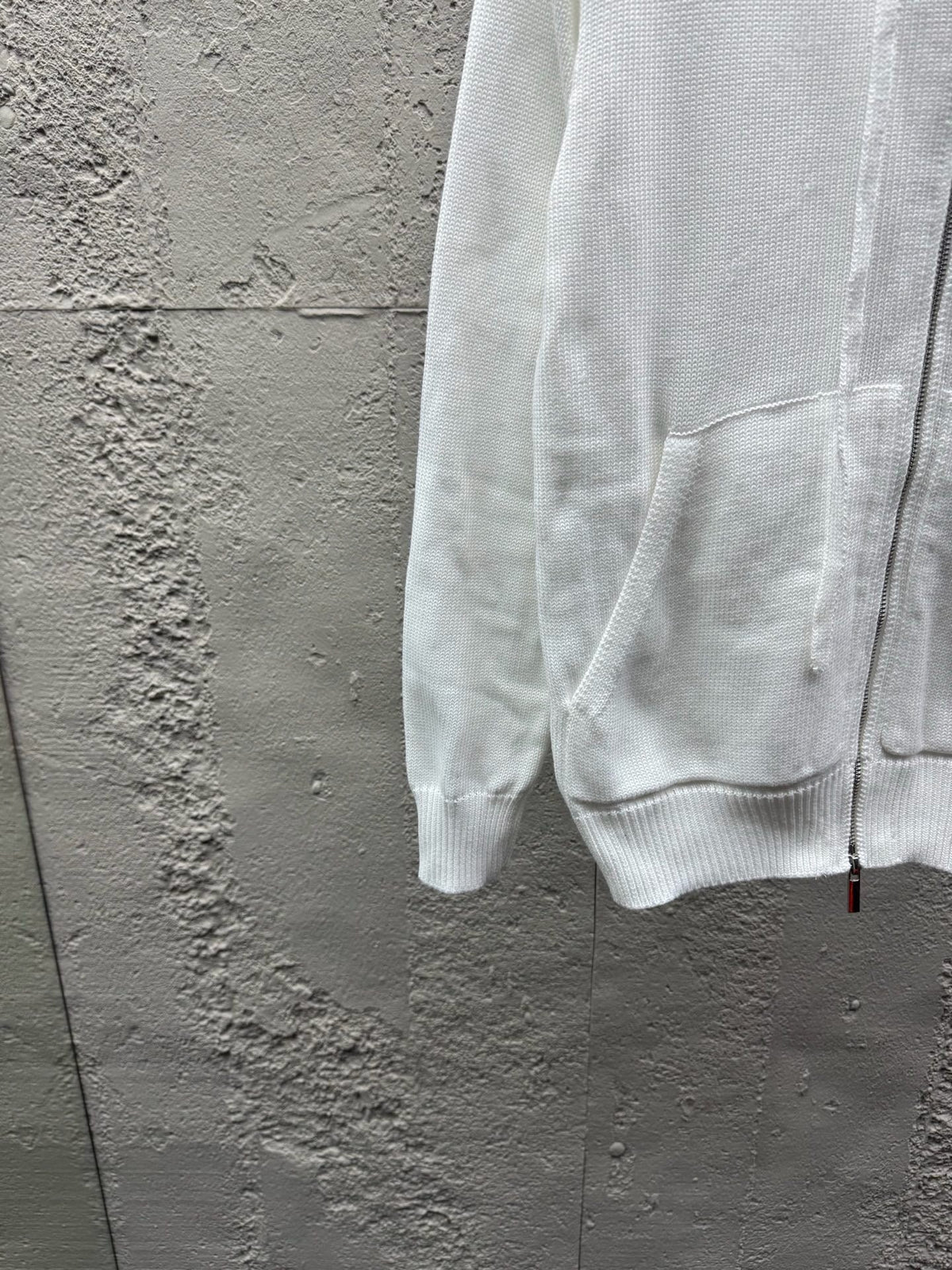 Marineblau Baumwoll-Reißverschlussjacke mit Streifenmuster – Herren