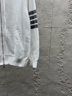 Marineblau Baumwoll-Reißverschlussjacke mit Streifenmuster – Herren