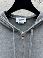 Marineblau Baumwoll-Reißverschlussjacke mit Streifenmuster – Herren