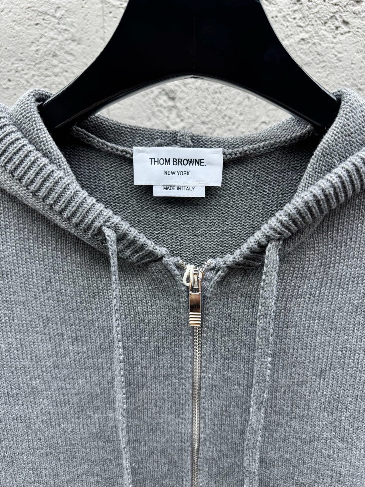 Marineblau Baumwoll-Reißverschlussjacke mit Streifenmuster – Herren