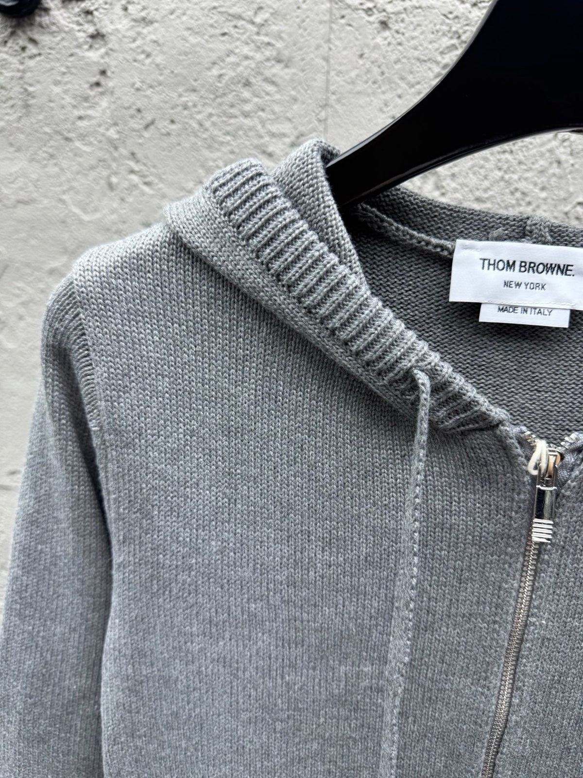 Marineblau Baumwoll-Reißverschlussjacke mit Streifenmuster – Herren