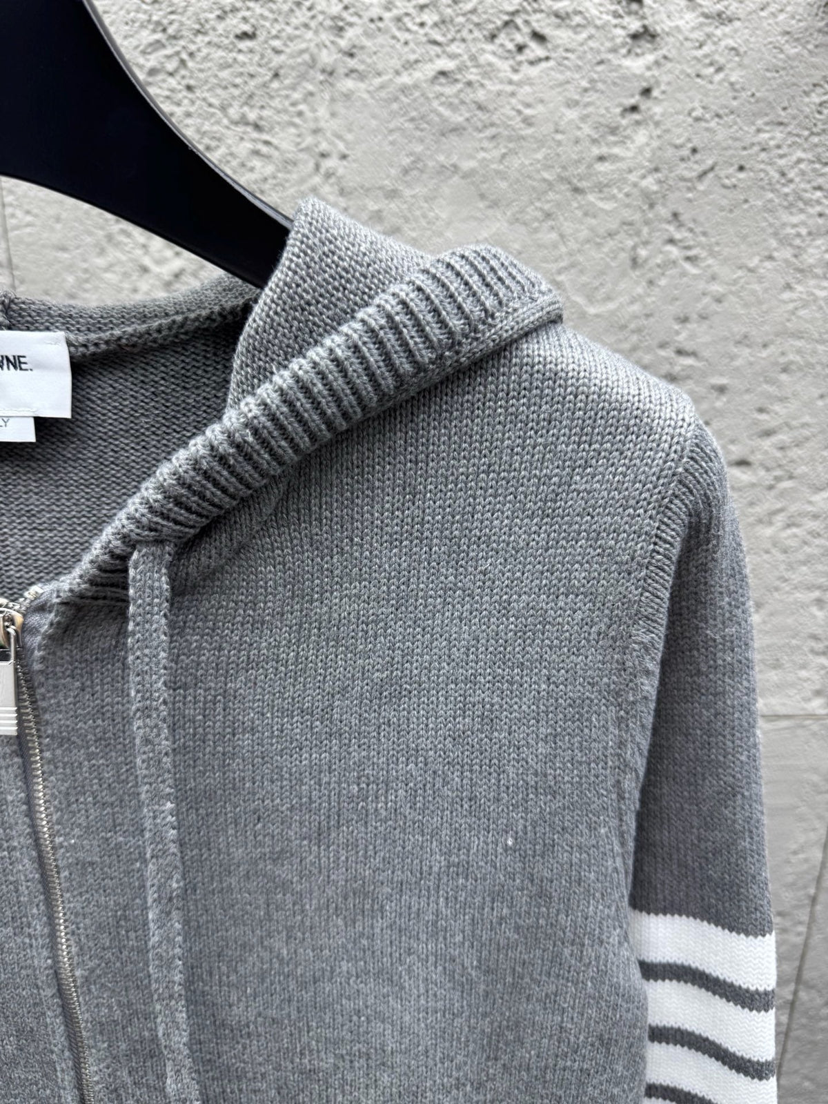 Marineblau Baumwoll-Reißverschlussjacke mit Streifenmuster – Herren