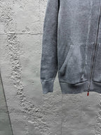 Marineblau Baumwoll-Reißverschlussjacke mit Streifenmuster – Herren