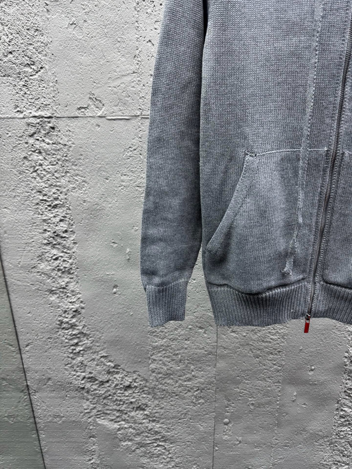 Marineblau Baumwoll-Reißverschlussjacke mit Streifenmuster – Herren