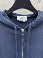 Marineblau Baumwoll-Reißverschlussjacke mit Streifenmuster – Herren