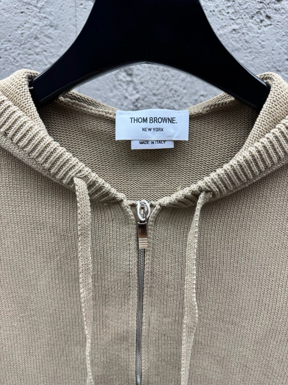 Marineblau Baumwoll-Reißverschlussjacke mit Streifenmuster – Herren