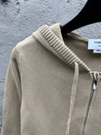 Marineblau Baumwoll-Reißverschlussjacke mit Streifenmuster – Herren