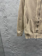 Marineblau Baumwoll-Reißverschlussjacke mit Streifenmuster – Herren