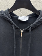Marineblau Baumwoll-Reißverschlussjacke mit Streifenmuster – Herren