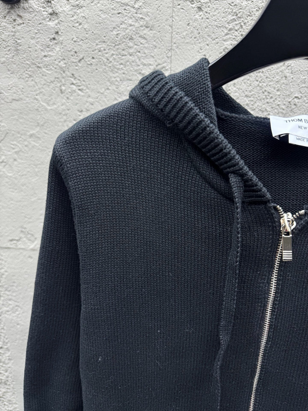Marineblau Baumwoll-Reißverschlussjacke mit Streifenmuster – Herren