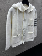 4-Bar Hooded Cardigan Navy - Men's