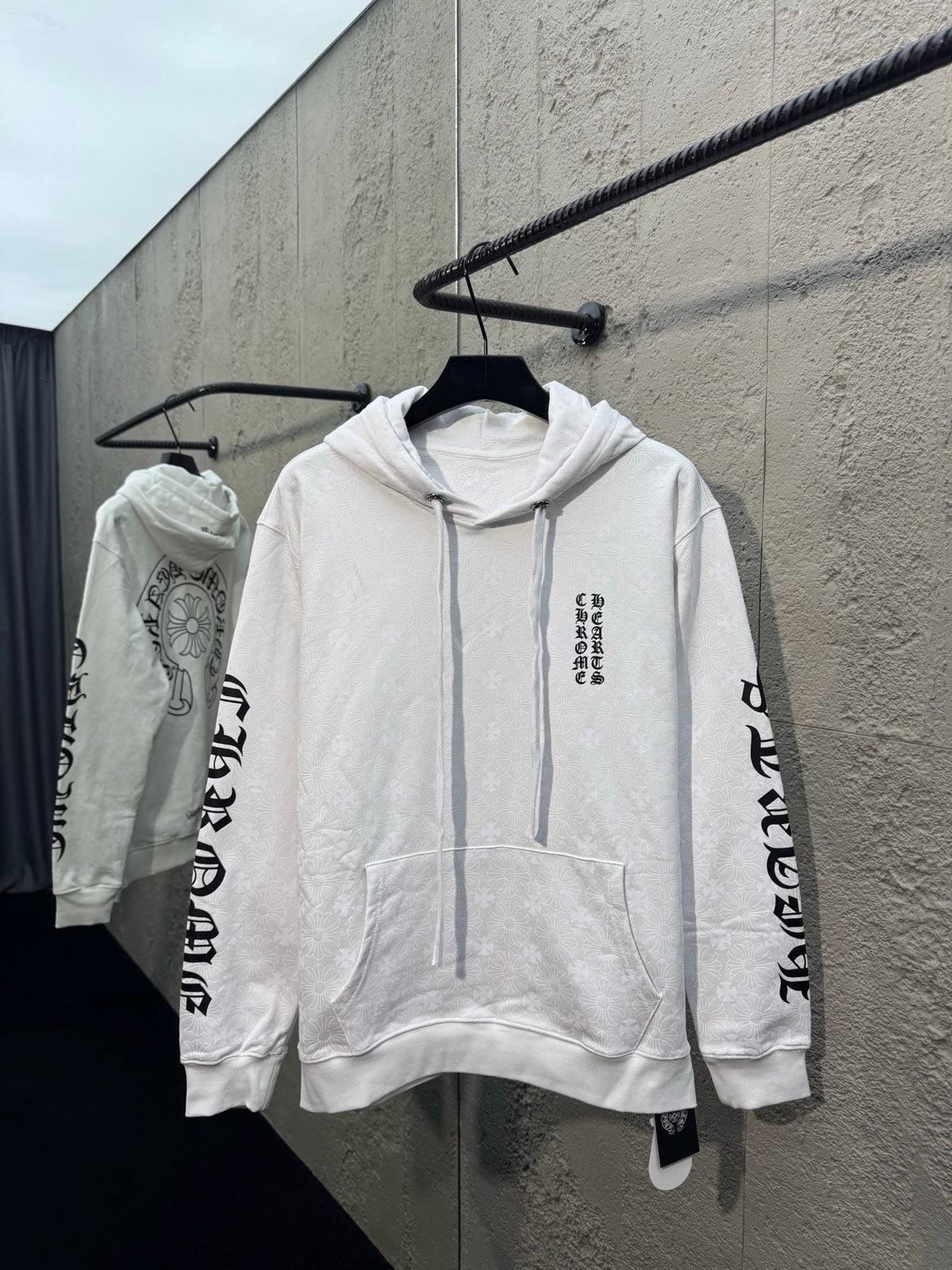 White Cotton Sleeve Print Zip-Through - Men's