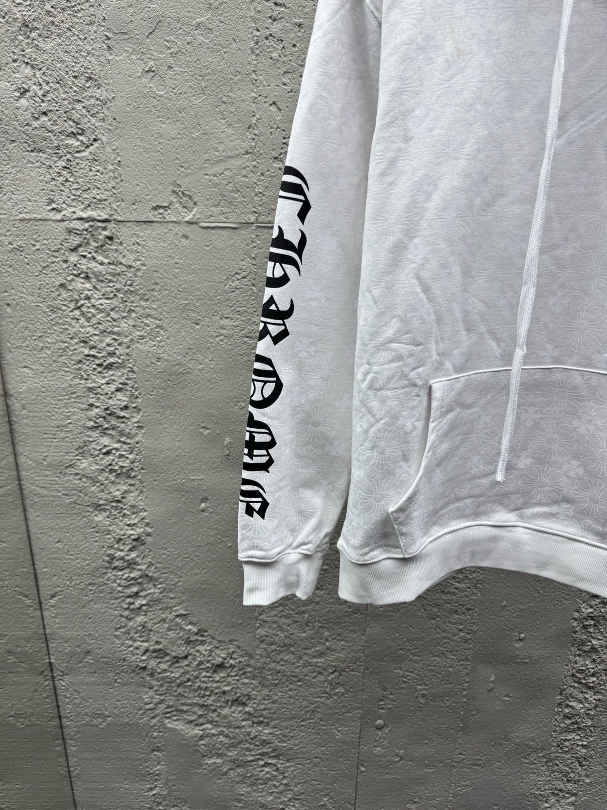 White Cotton Sleeve Print Zip-Through - Men's