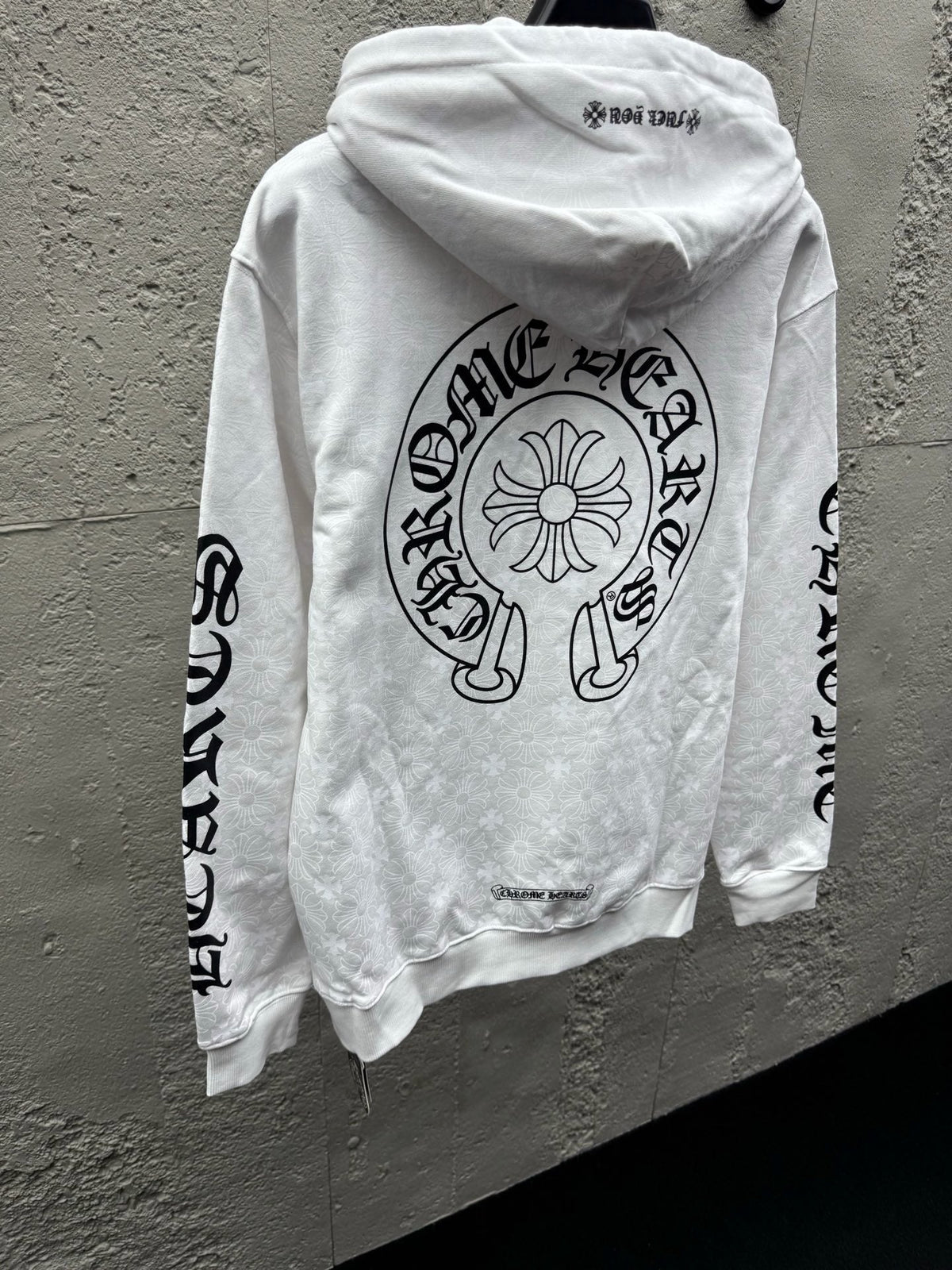 White Cotton Sleeve Print Zip-Through - Men's